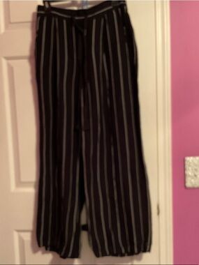 a new day Black Wide-Leg Pinstripe Pants